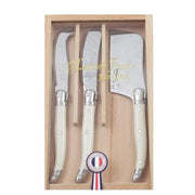 Laguiole Ivory Cheese Utensils WoodBox Acrylic Lid