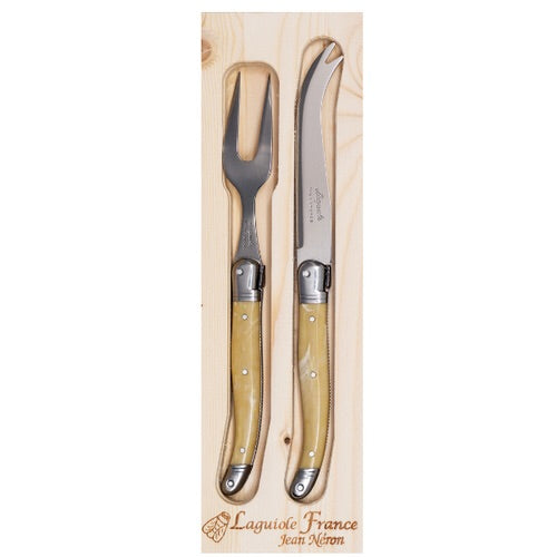 Laguiole 2 Piece Cheese Knife and Fork Set